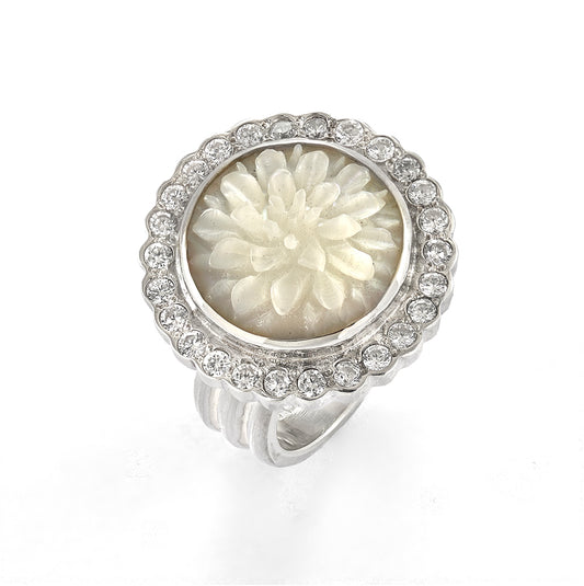 Dahlia White Ring - Reva Jewellery SG